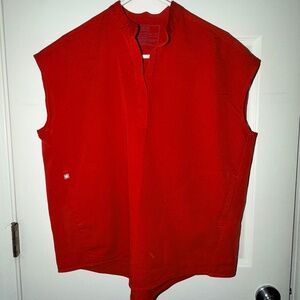 Figs Women's Rafaela Oversized Scrub Top in Winning Red